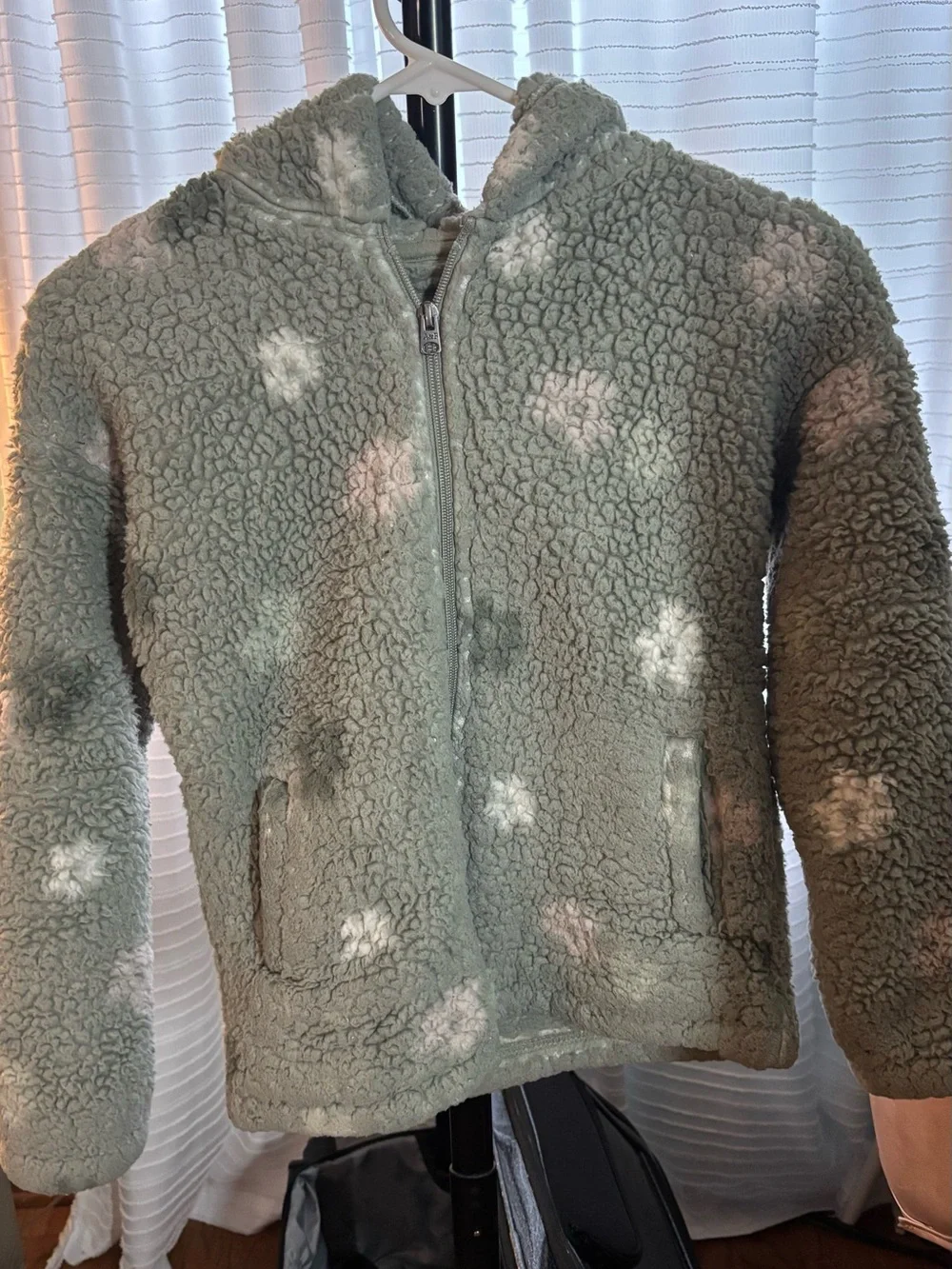abercrombie kids gray Hooded Zip Jacket Spots